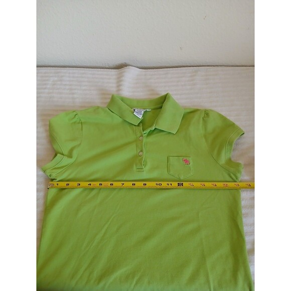 Abercrombie‎ Polo Shirt Girls XL Green Short Sleeve Moose Logo Preppy Youth - Picture 11 of 14